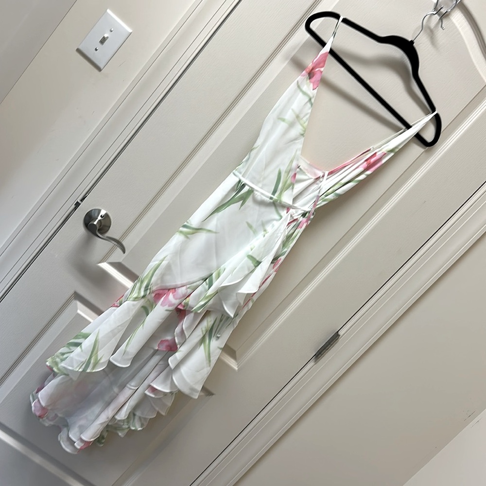 Summer ruffle wrap dress